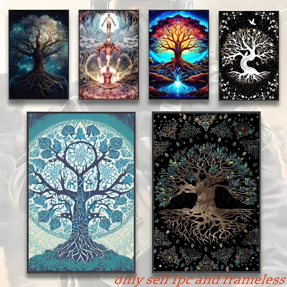 Classical Oil Painting Style World Tree Poster Art with prints Home bedroom living room decoration gift