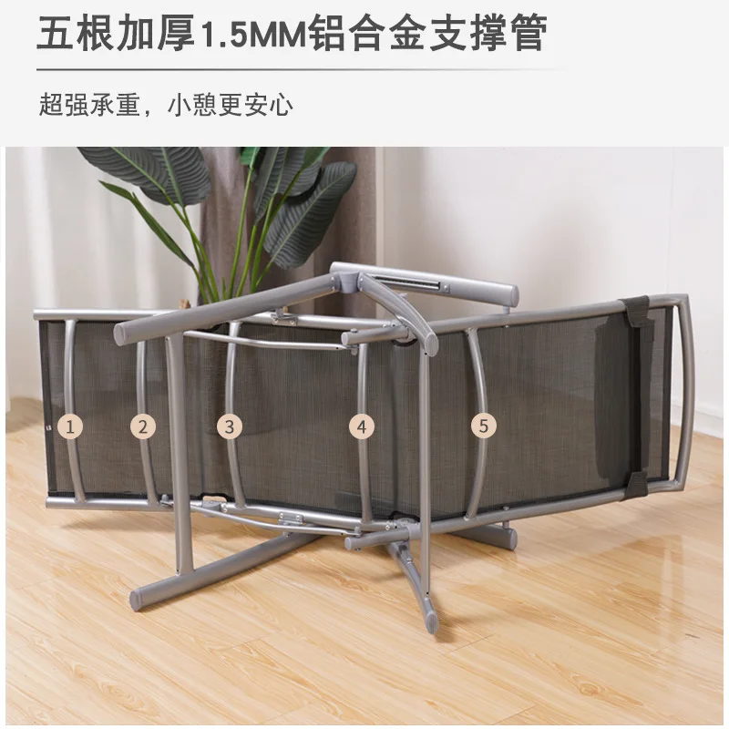 Linya folding recliner lunch break folding chair outdoor portable balcony nap aluminum alloy leisure home backrest chair