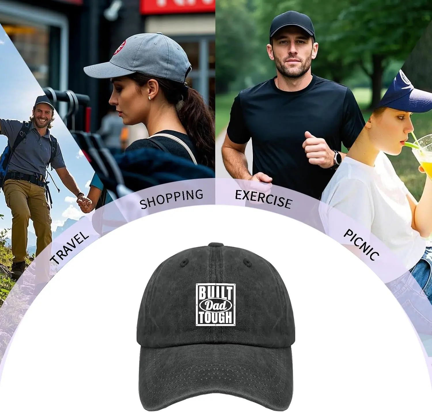 Винтажные потертые женские шляпы ко Дню отца Built Dad Toughs, классические потертые
