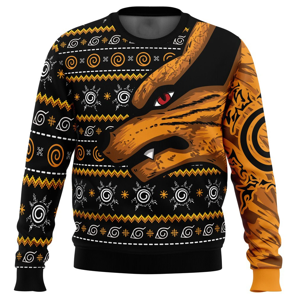 Naruto Kurama Nine Tails Mode Shippuden Anime Adult Kids Crew Neck Sweatshirt Soft Comfy Relaxed-Fit Plus Size Autumn Winter