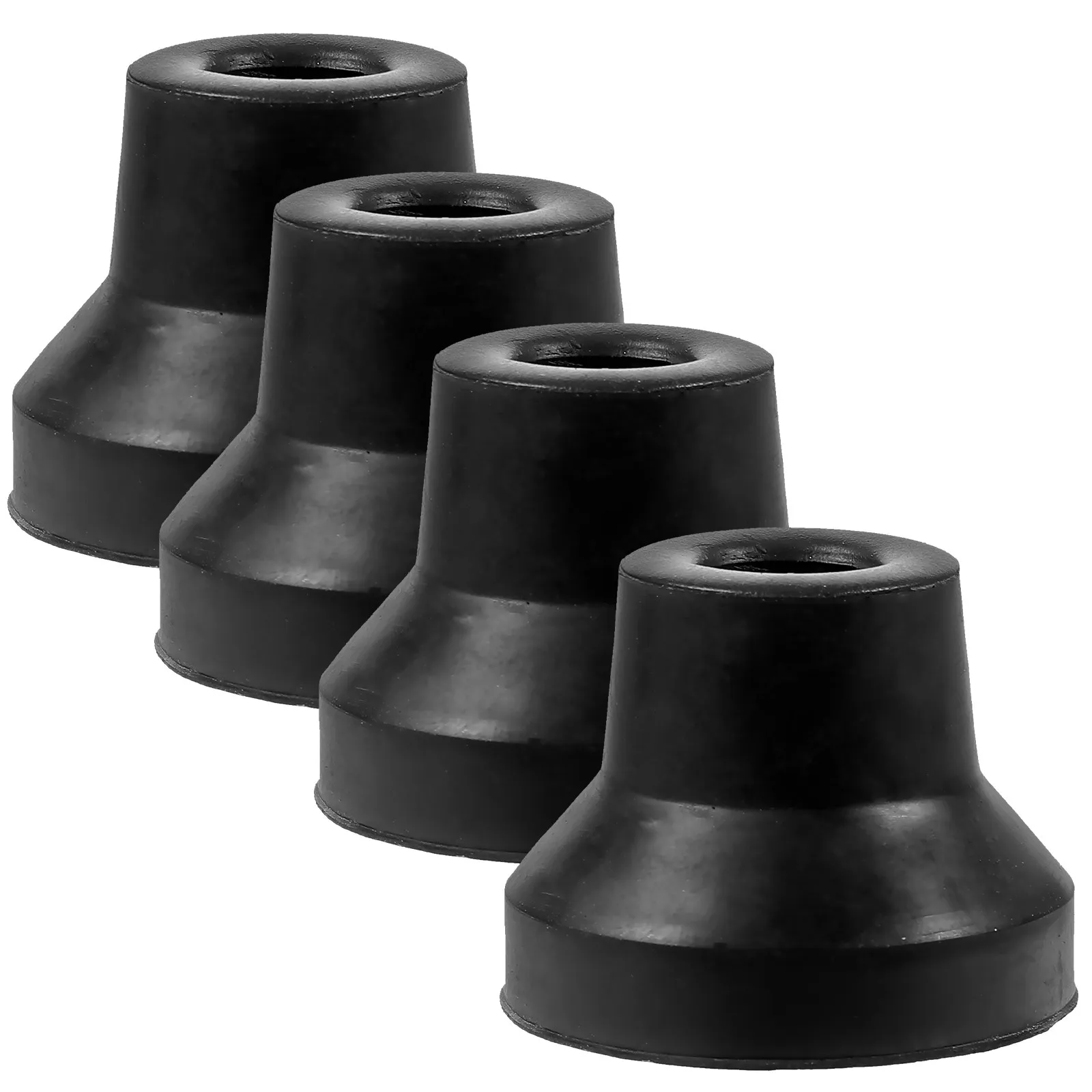 4pcs Thickened Rubber Cane Tips for Crutches, Walking Sticks & Trekking Poles – Anti-Slip, Stable Replacement
