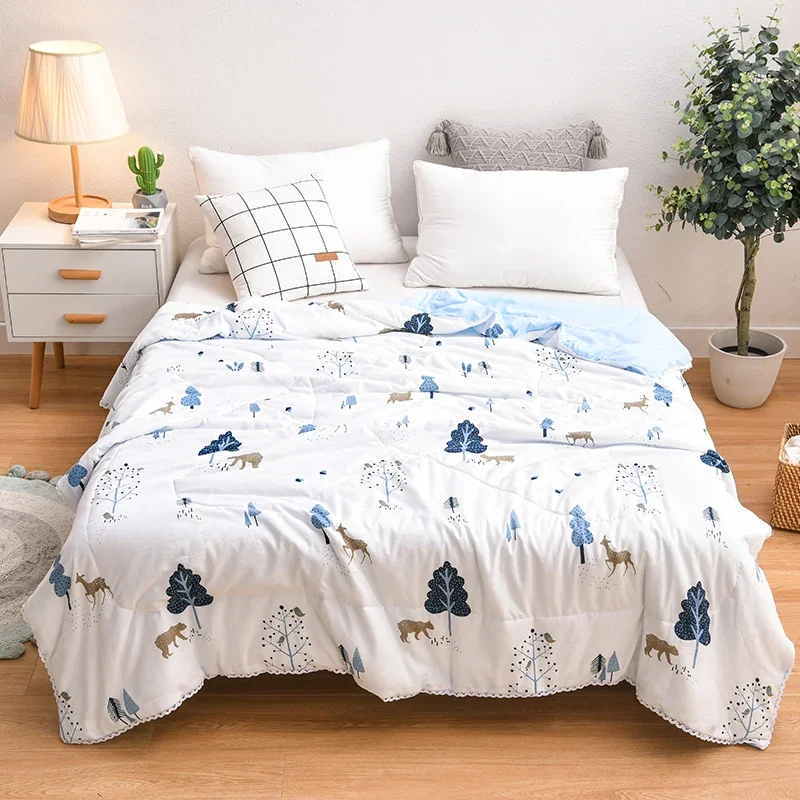 

Summer Duvet Thin Quilt Printed Comforter for Home Quilted Blanket Adults Kids Room Bedspread edredones de cama