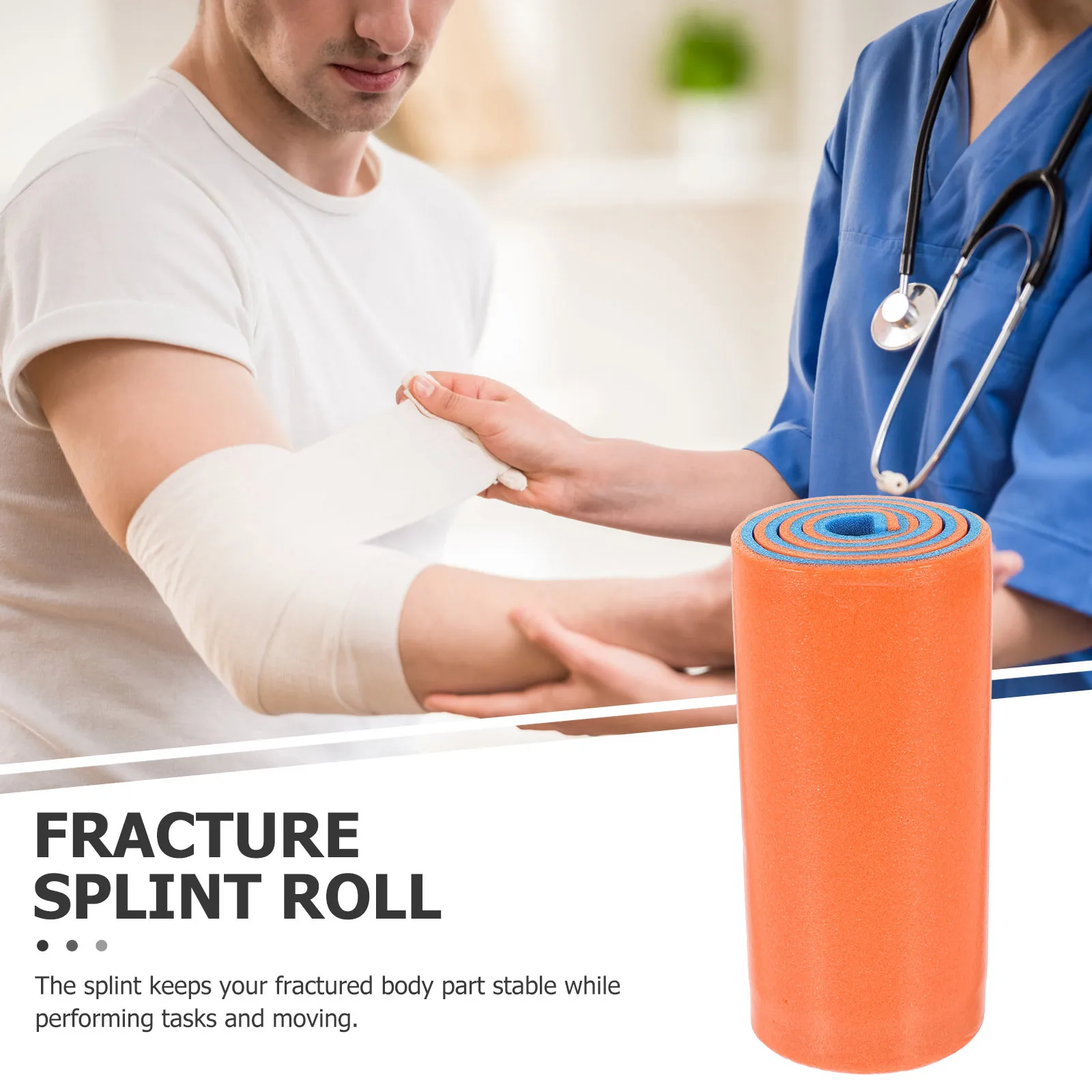

2Pcs Fracture Fixing Splint First Aid Splint Roll Moldable Emergency Orthopedic Support Braces Cuttable Medical Fixation Device