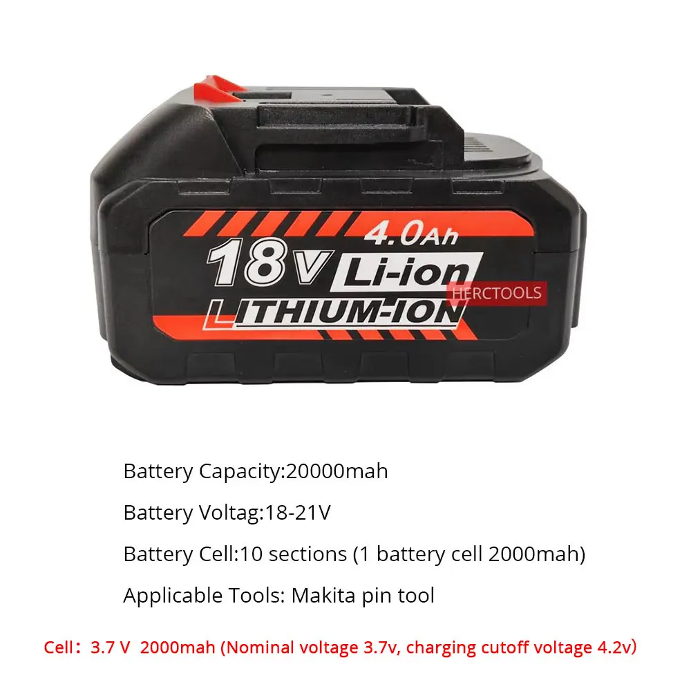 21V Rechargeable Battery 20000mAh Lithium Ion Battery For Makita 18V Electric Power Tool Battery