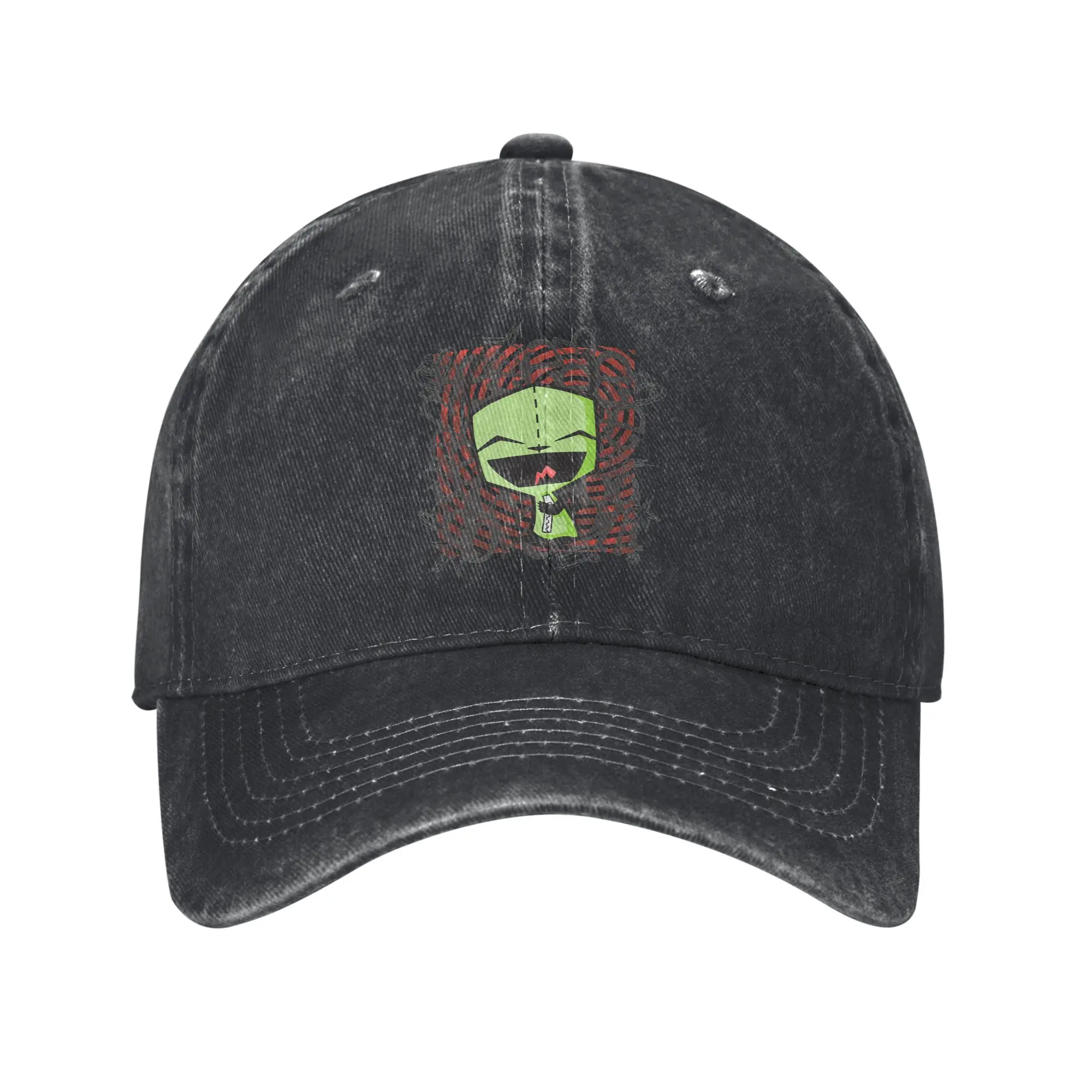 Cartoon Invaders Zim Baseball Caps Vintage Distressed Washed  Sun Cap for Men Women Summer Adjustable Fit Caps Hat