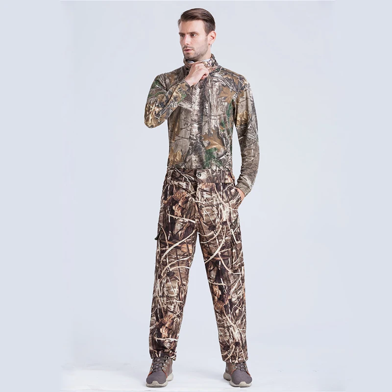 Outdoor Men\'s Hunting Suit oversized Reed Bionic Camouflage Clothing Suit Waterproof Birdwatching Clothes Suit 4XL A2F122