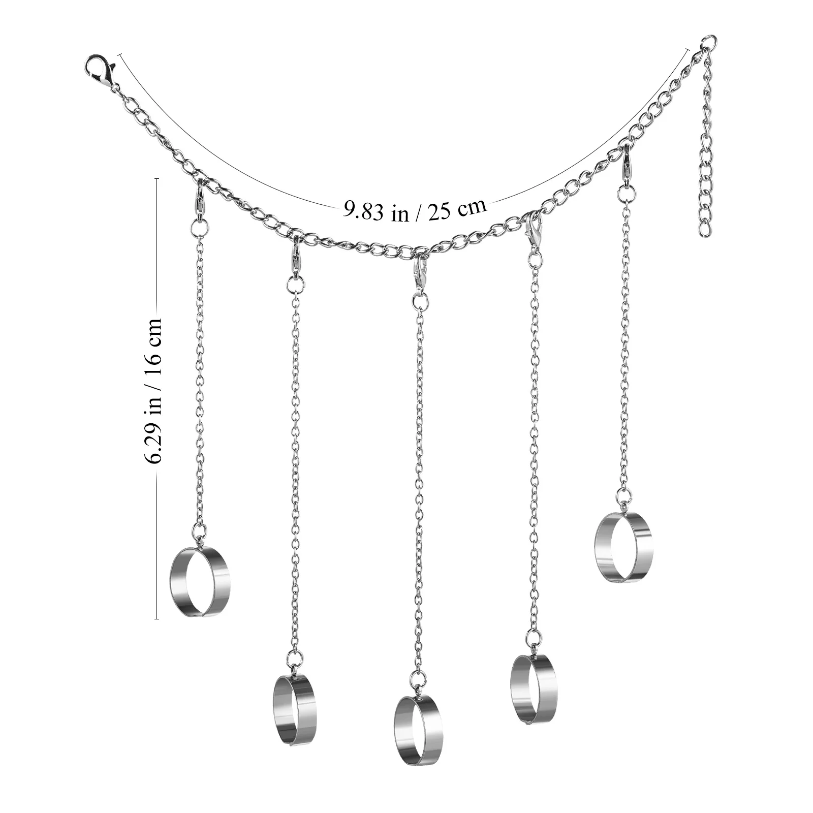 Punk Chain Ring Verstelbare Open Manchet Ontwerp Draagbare Hip Hop Vintage Link Vinger Sieraden voor Vrouwen Mannen Modeketen Vinger Ring