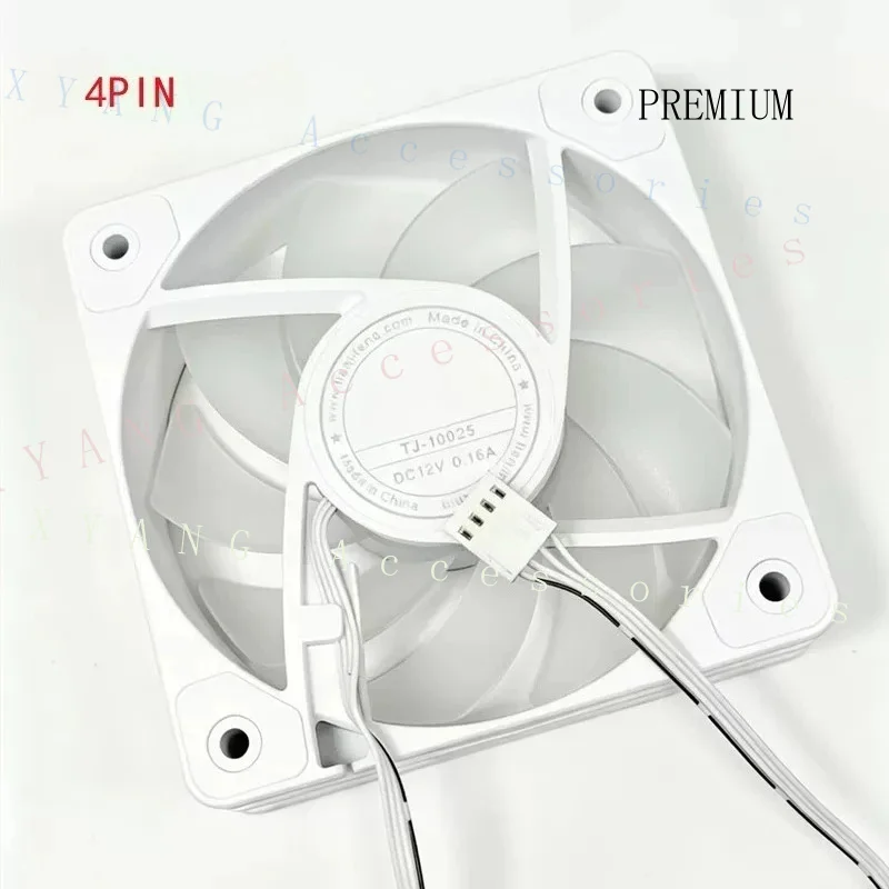 N+ for Tianjifeng 10025 10cm Case & CPU Silent Cooling Fan, 4-Pin ARGB Colorful Light Fan, Black / White