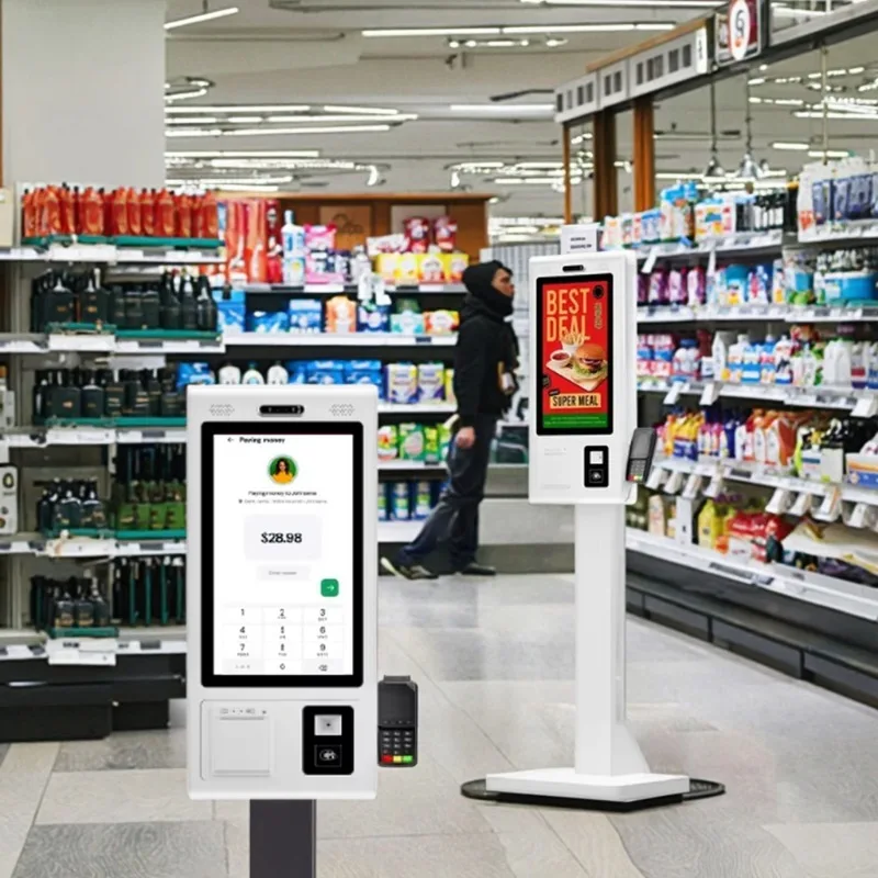 Self-Ordering Kiosk for Restaurant, Fast Food All-in-One Touch Screen Terminal with POS and Payment System