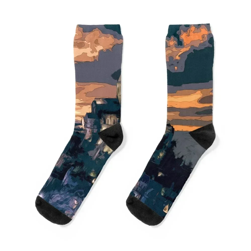 Mont Saint Michel Socks snow christmas gifts Socks Girl Men's