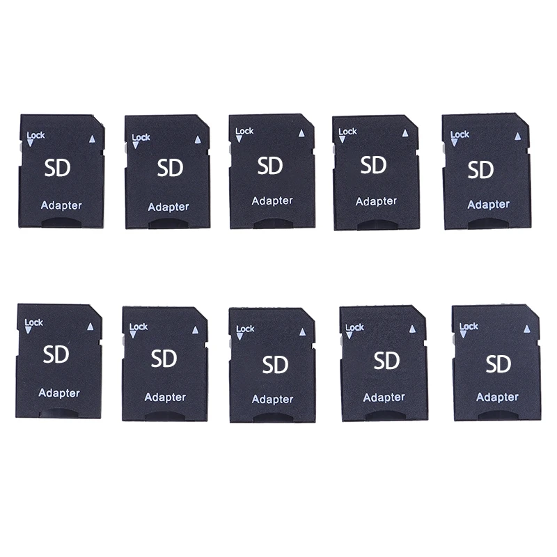 10PCS TF To SD SDHC Memory Micro SIM Cards Adapter Converter Phone Tablet Memory Stick For Computer Internal TransFlash Storages