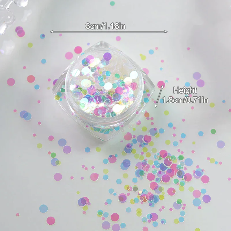 1箱 ホログラフィックレーザーネイルスパンコール - スーパーグリッターオーロラフレーク、DIYスパークルマニキュアアクセサリー、サロンや自宅用