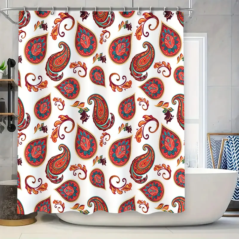 

Vintage Paisley Shower Curtain Floral Print Bathroom Decor Waterproof Fabric 72x78 Inch for Bathtub Garden Tub Sink Sink Faucet