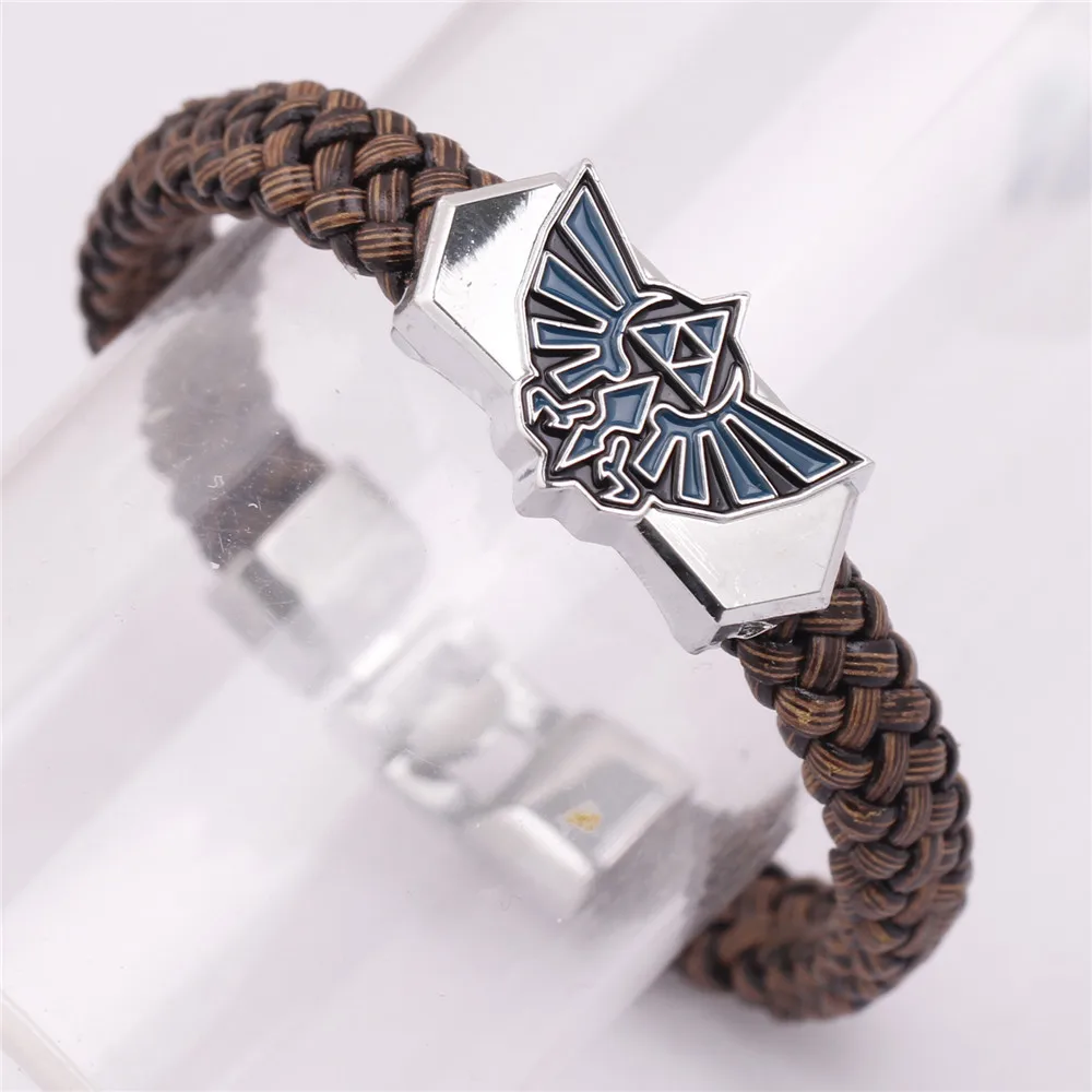 Pulseira pingente esmalte azul para homens e mulheres, Legend of Zelda, pulseira tricotada, pulseira para fãs, cosplay, presente de joias, um link para o passado