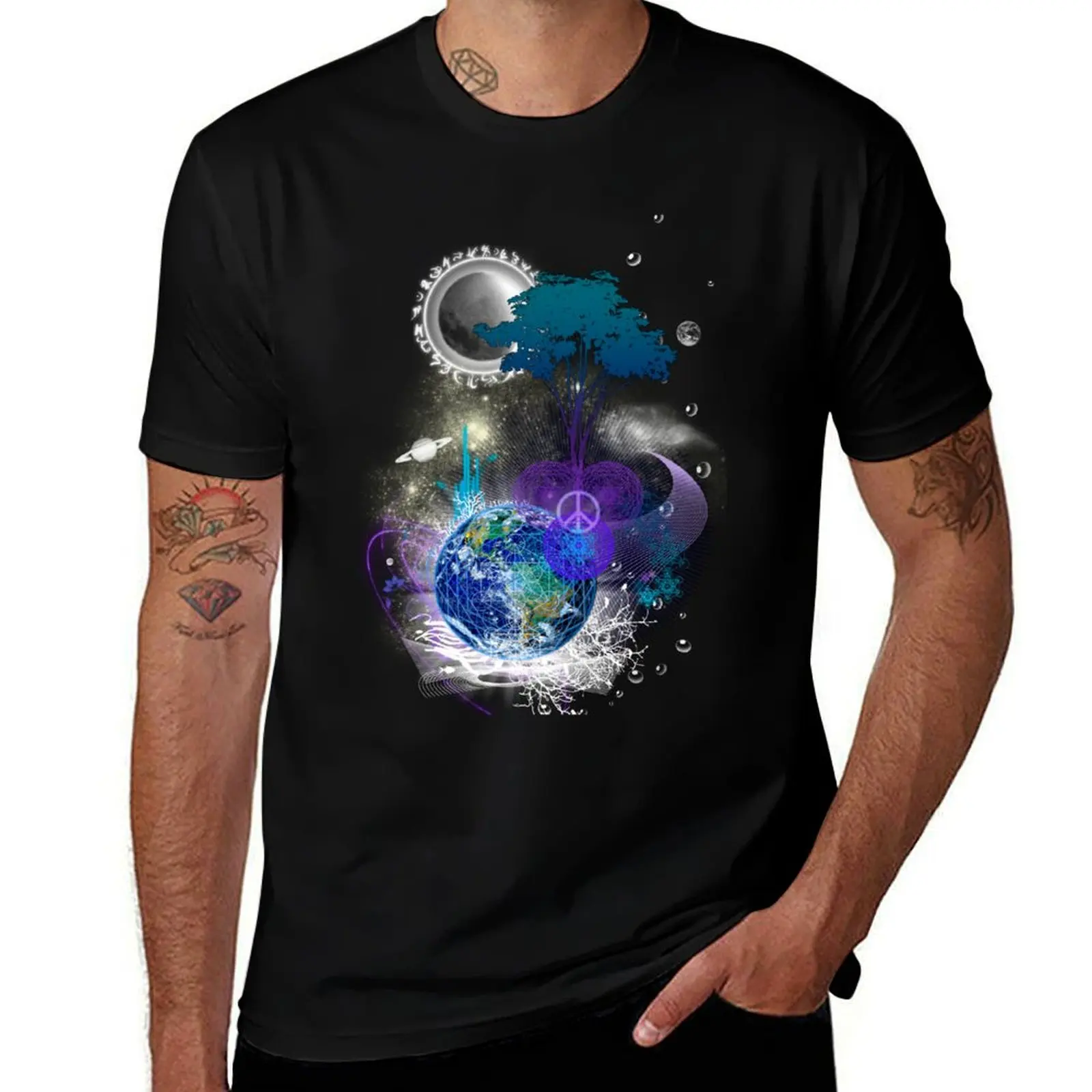

Cosmic geometric peace T-Shirt anime clothes anime shirt summer top plus size tops outfits for men