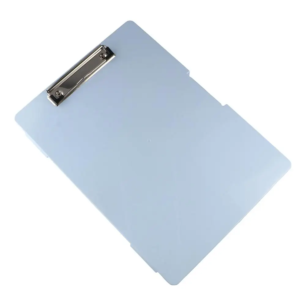 Side Opening A4 File Folder Plastic Candy Color Test Paper Storage Box with Strong Metal Clip Student Writing Pad Office