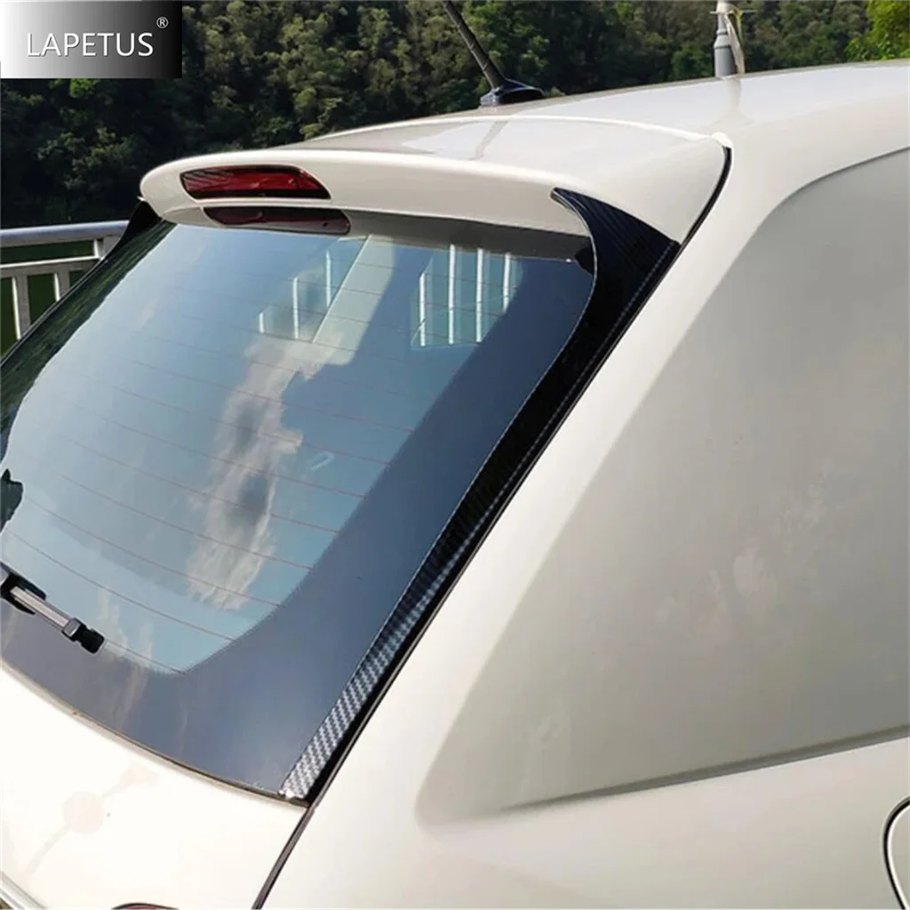 

Auto Rear Behind Window Spoiler Wing Lip Sticker Cover Trim For VW Volkswagen Polo 2019 - 2023 Carbon Fiber Exterior Accessories