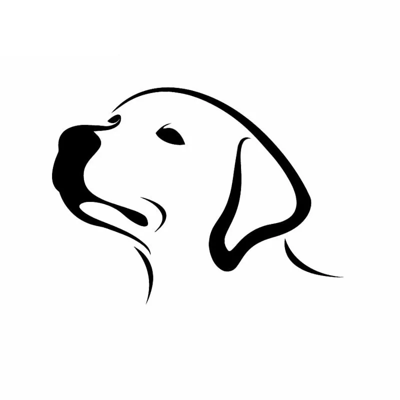 Abstract Labrador Puppy Pet Sticker High Quality Car Decoration Personality Pvc Waterproof Decal Black/white, 16cm*12cm