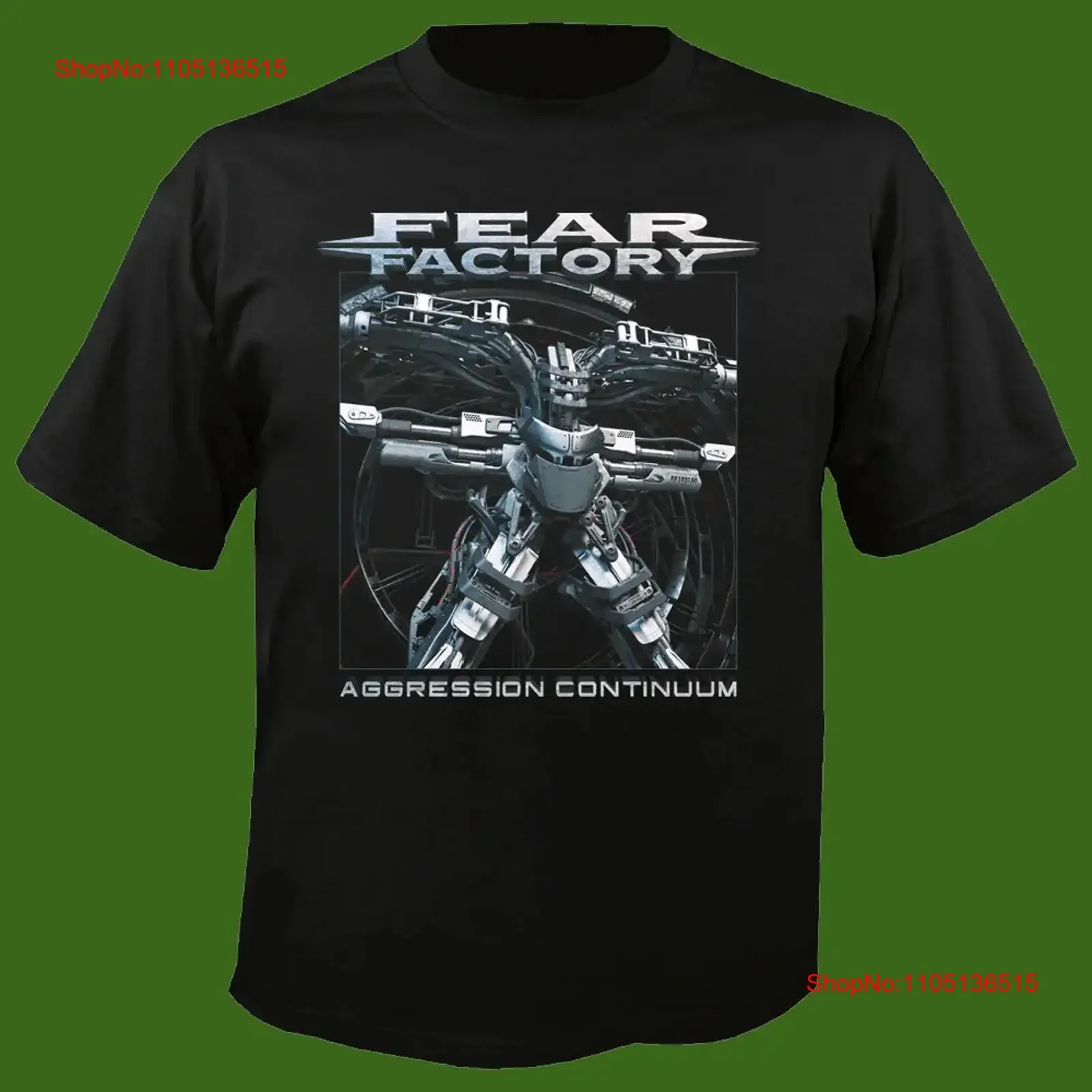 Fear Factory Aggression Continuum T Shirt Classic Black S 5XL 1G0169 vintage Washed Casual Soft fashion Versatile Breathable