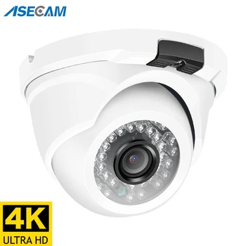 מצלמת אבטחה חיצונית ASECAM 4K 8MP IP POE H.265 Onvif Metal Dome Indoor CCTV זווית רחבה 2.8mm 4MP