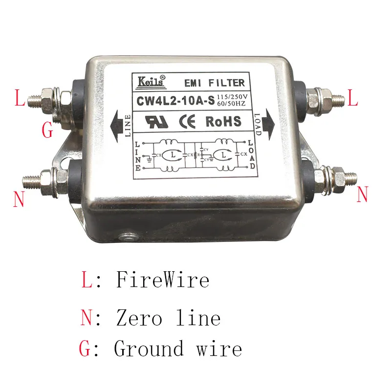 Anti-interferência do filtro da c.a. 115-250v febre 50/60hz do carro do purificador de energia cw4l do soquete da c.c. do emi