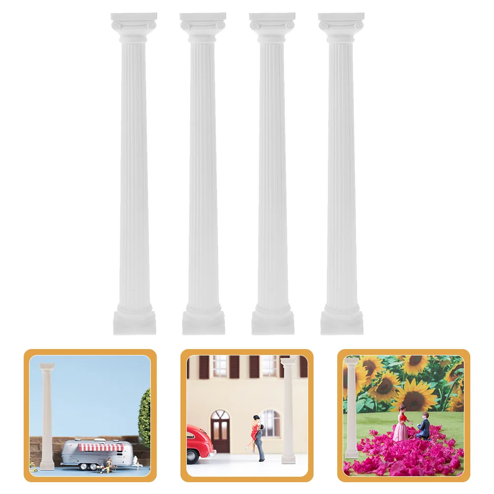 4 Pcs Roman Pillar Craft Column Model Photo Ornaments Decorative Indoor Porcelain Figurines