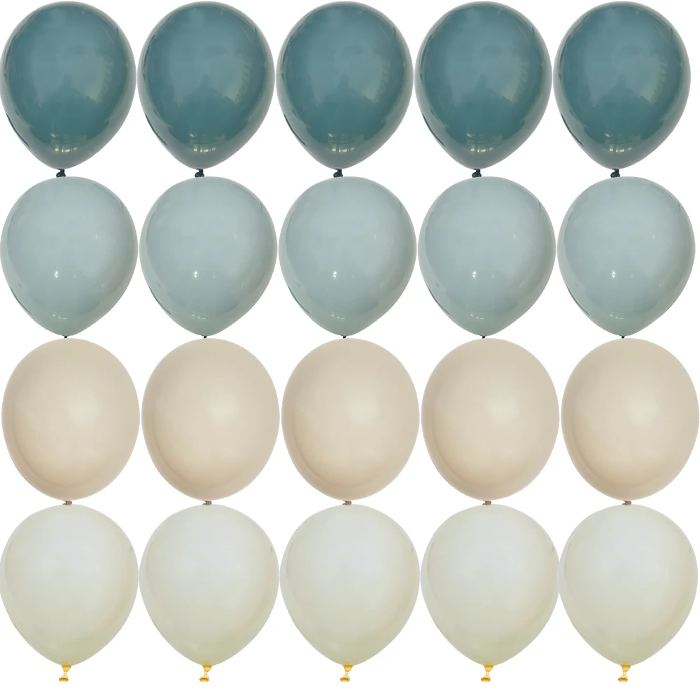 15/20PCS 10inch Retro Balloon Vintage Blue Series Balloon Set for Wedding Happy Birthday Party Decoration DIY Gifts Supplies