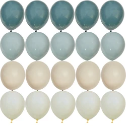 15/20PCS 10inch Retro Balloon Vintage Blue Series Balloon Set for Wedding Happy Birthday Party Decoration DIY Gifts Supplies