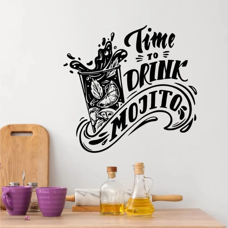 

Vinyl wall stickers bar cocktails, alcohol drinks Mojito stickers murals, art decoration wall stickers for pubs and restaurants1