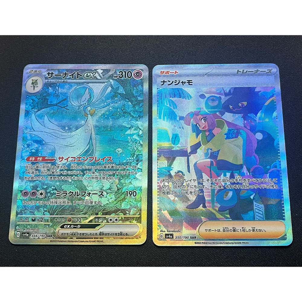 9 Stks/set Anime Ptcg Verzamelkaarten Refractieve Flash Gengar Rayquaza Mew Anime Kaart Met Getextureerde Kindercadeaus Speelgoed 63*88Mm