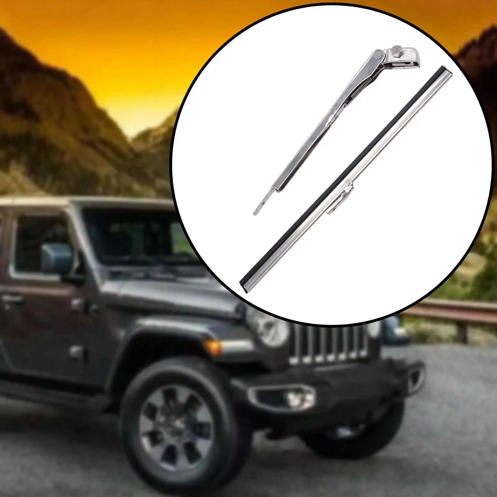 

11 in Windshield Wiper Arm Auto Accessory Sturdy Professional Universal with 10 in Rubber Strip for Hot Rat Rod Street Boat