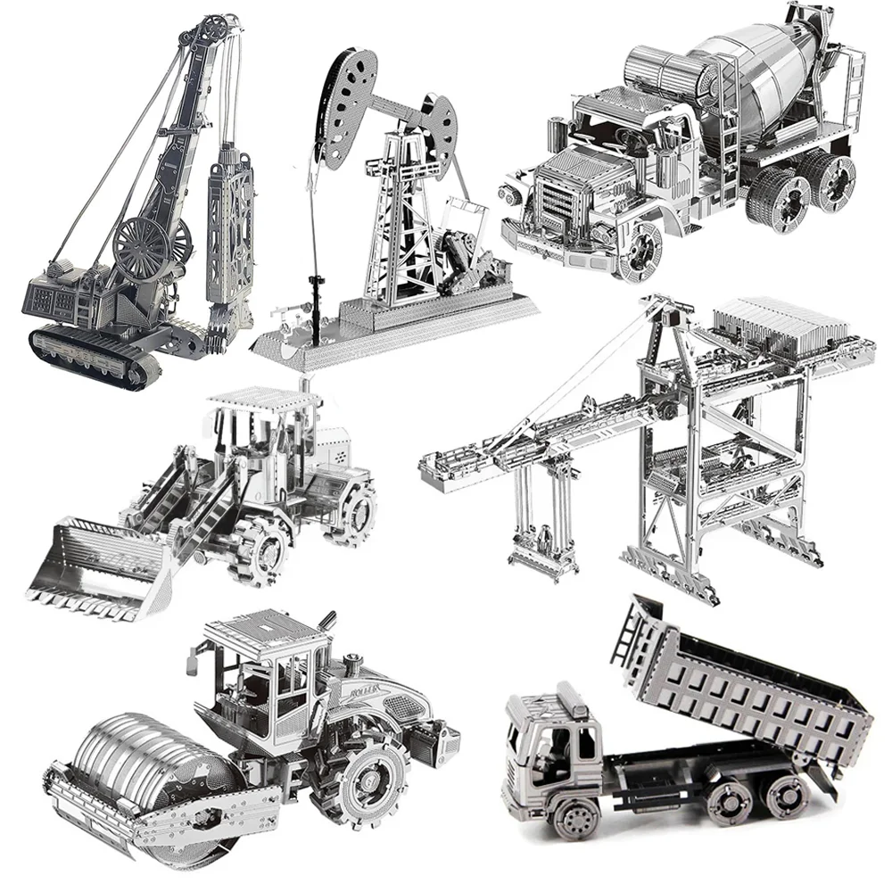 

3D Metal Puzzle Mixer Truck Engineering Vehicle DIY Handmade Assembly Model Jigsaw Puzzle Toys For Adult Kids