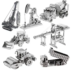 3D Metal Puzzle Mixer Truck Engineering Vehicle DIY Handmade Assembly Model Jigsaw Puzzle Toys For Adult Kids