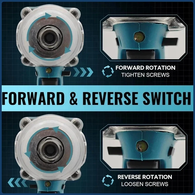 Makita DTW600 Schlagschrauber, hohes Drehmoment, wiederaufladbar, 18 V, Auto-Reparatur-Elektrowerkzeuge, bürstenloser Elektroschrauber, kabellos