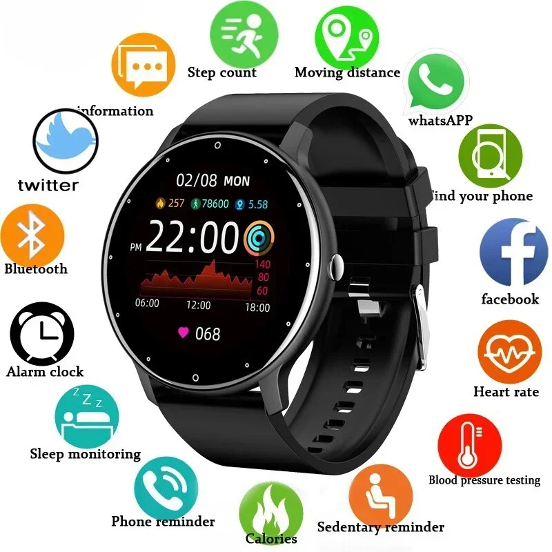 Reloj inteligente Unisex con llamadas Bluetooth, pulsera deportiva con Monitor de ritmo cardíaco, Compatible con IOS y Android