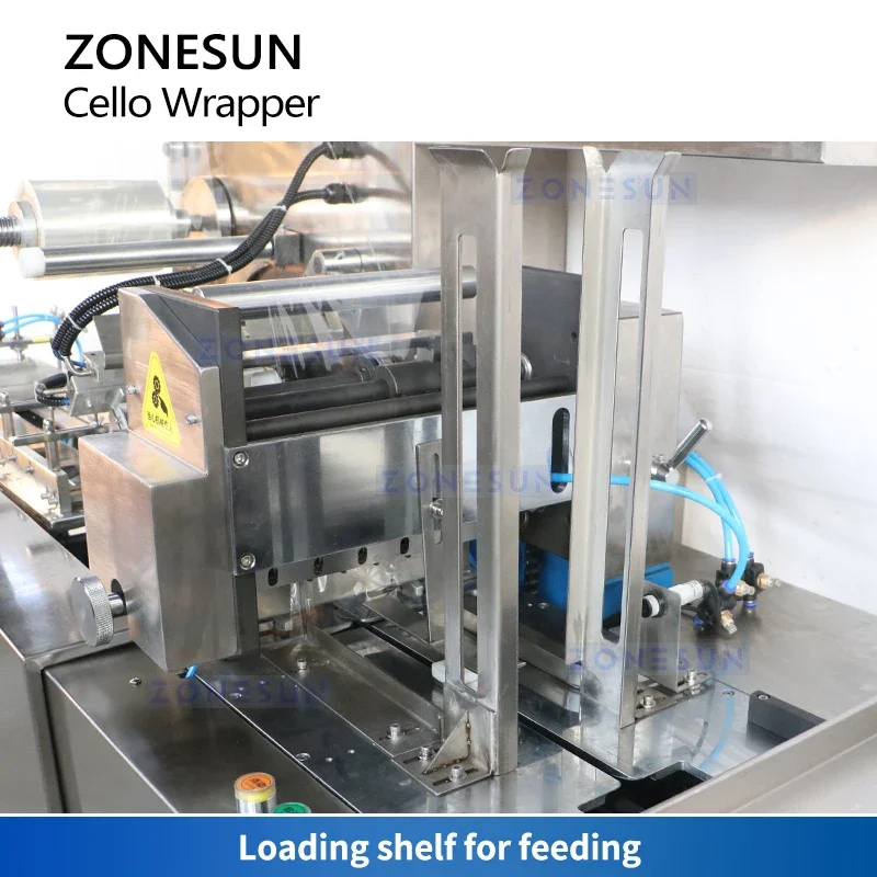 ZONESUN Automatic Cellophane Packaging Machine Cello Wrapper Boxes Overwrapping Product Packing Equipment ZS-TD280