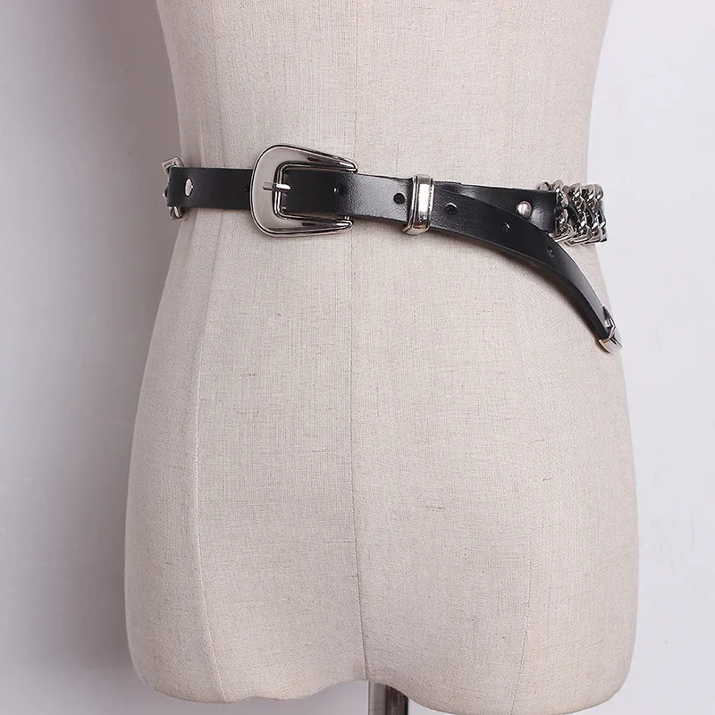 Women Hip Hop Metal Belt Fashion Dress Jeans Decorative Belts For Women Trendy Street Gold Waist Chains Clothing Accessories