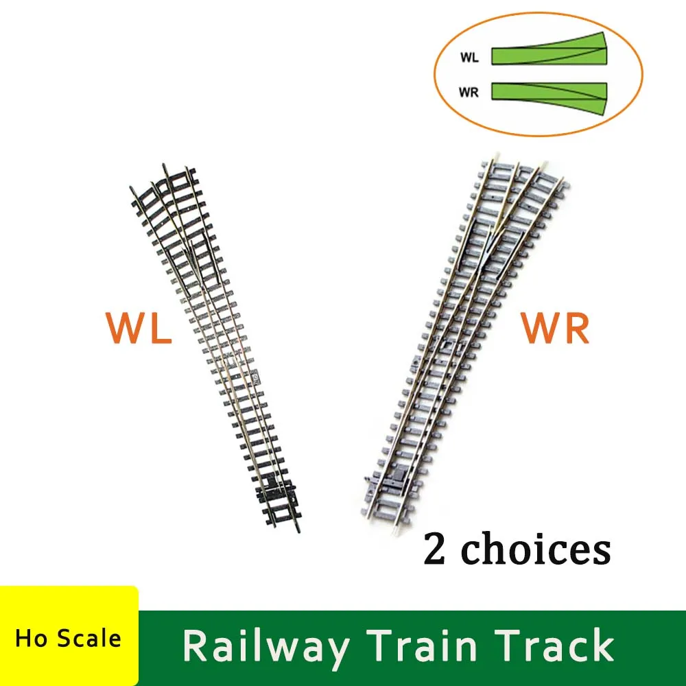 HO Scale Rail Railway Track 1:87 Right/Left Turnout Universal Train Track Scene Game Model Accessories Children\'s Toys