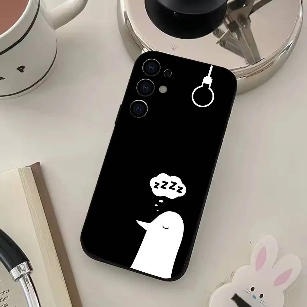 Capa de telefone comics g-goodnight p-punpun para samsung s25, s24, s21, s22, s23, s30, ultra, s20, plus, fe, lite, capa preta macia