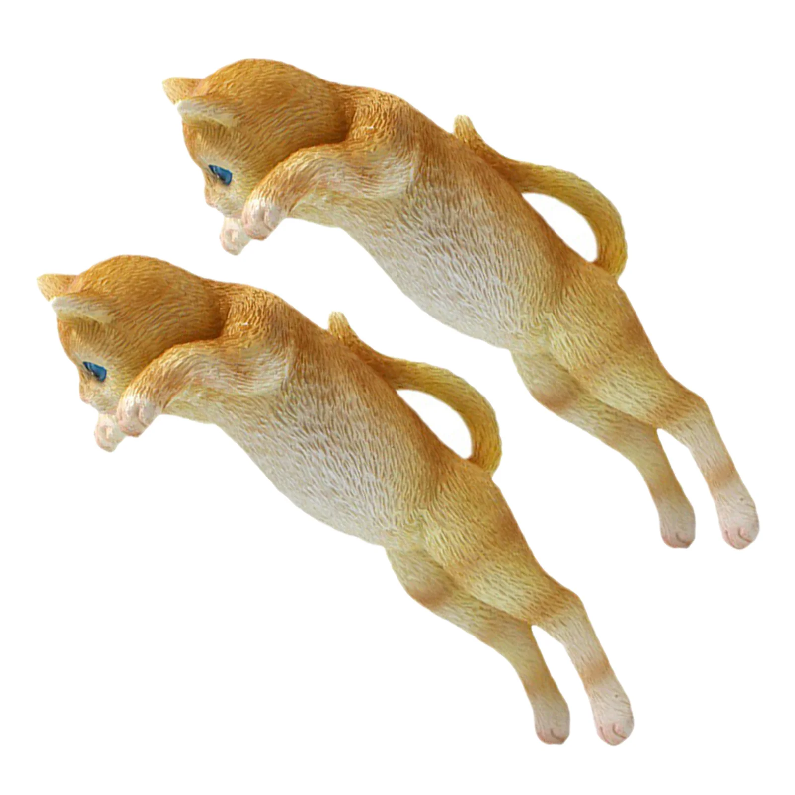 

2Pcs Outdoor Garden Statue Resin Cat Hanging Decoration for Flower Pot Yard Decor Adorable Animal Sculpture Landscaping