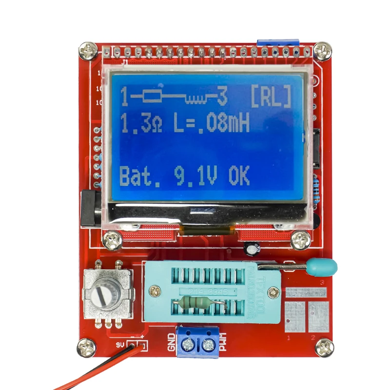 Graphic Transistor Tester DIY Kit LCR Triode ESR PWM Square Wave Signal Assembly Parts