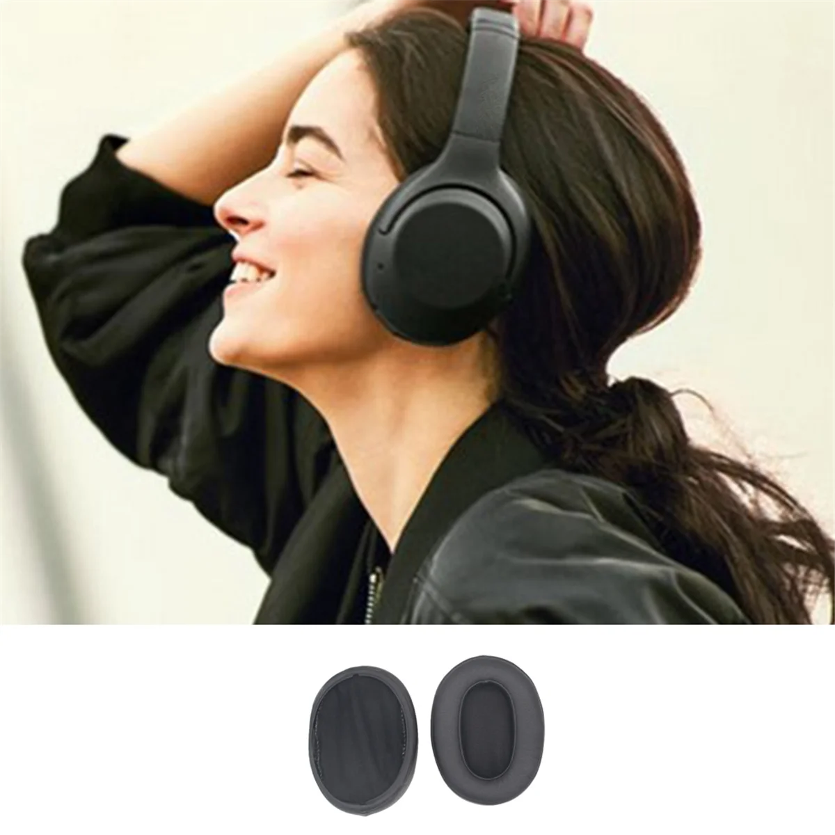 For Sony WH-XB900N Headphone Cover XB900N Headset Sponge Cover Multi-Functional Earmuffs,Black