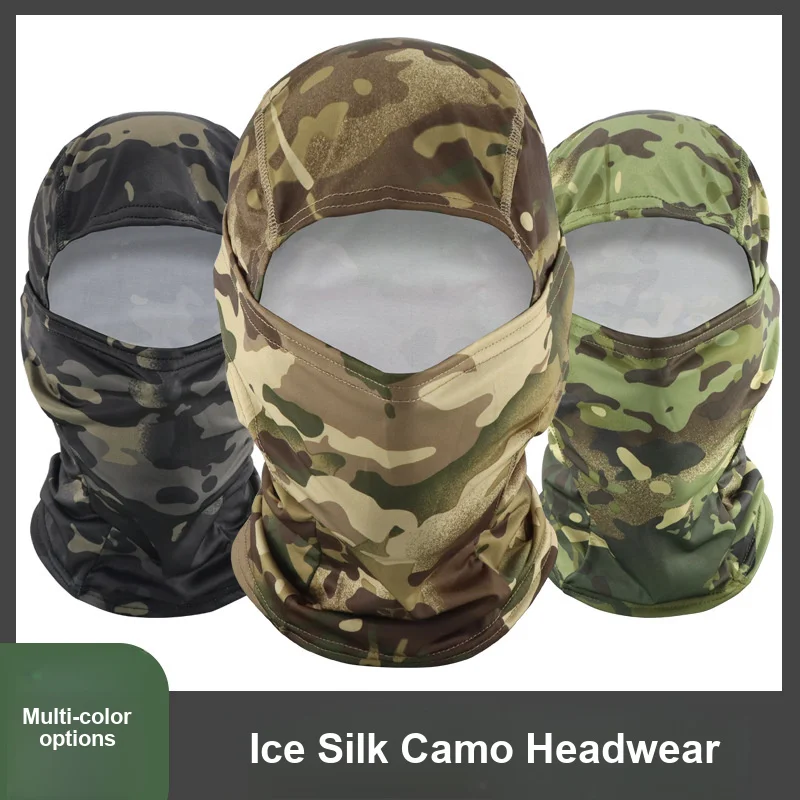 UV Protection Camouflage Ice Silk Head Cover Breathable Sun Protective for Men Summer Outdoor Motorcycle Riding Full Face Sun