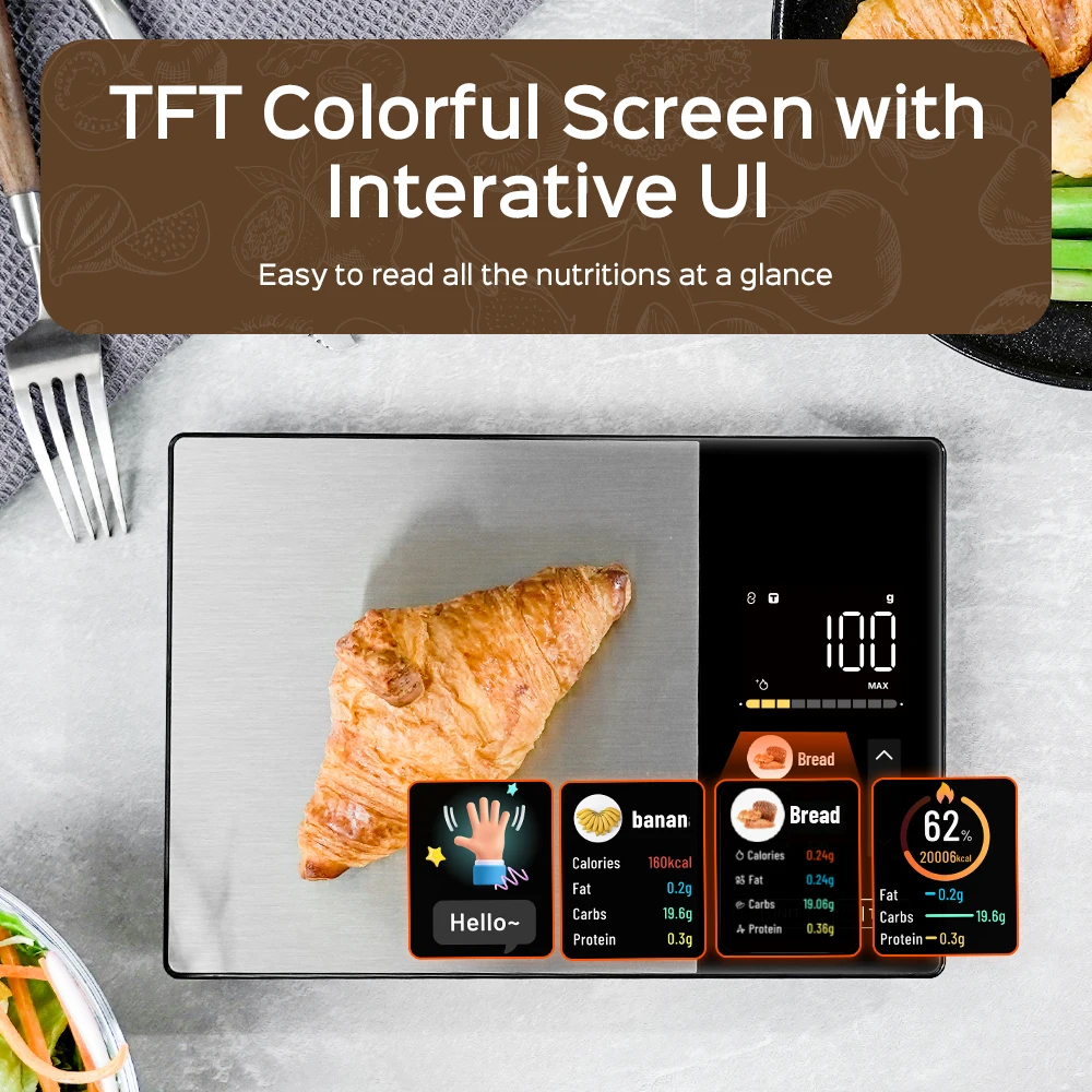 Smart Kitchen Scale with APP F - Fitness Nutrition Diet ulasan dan harga