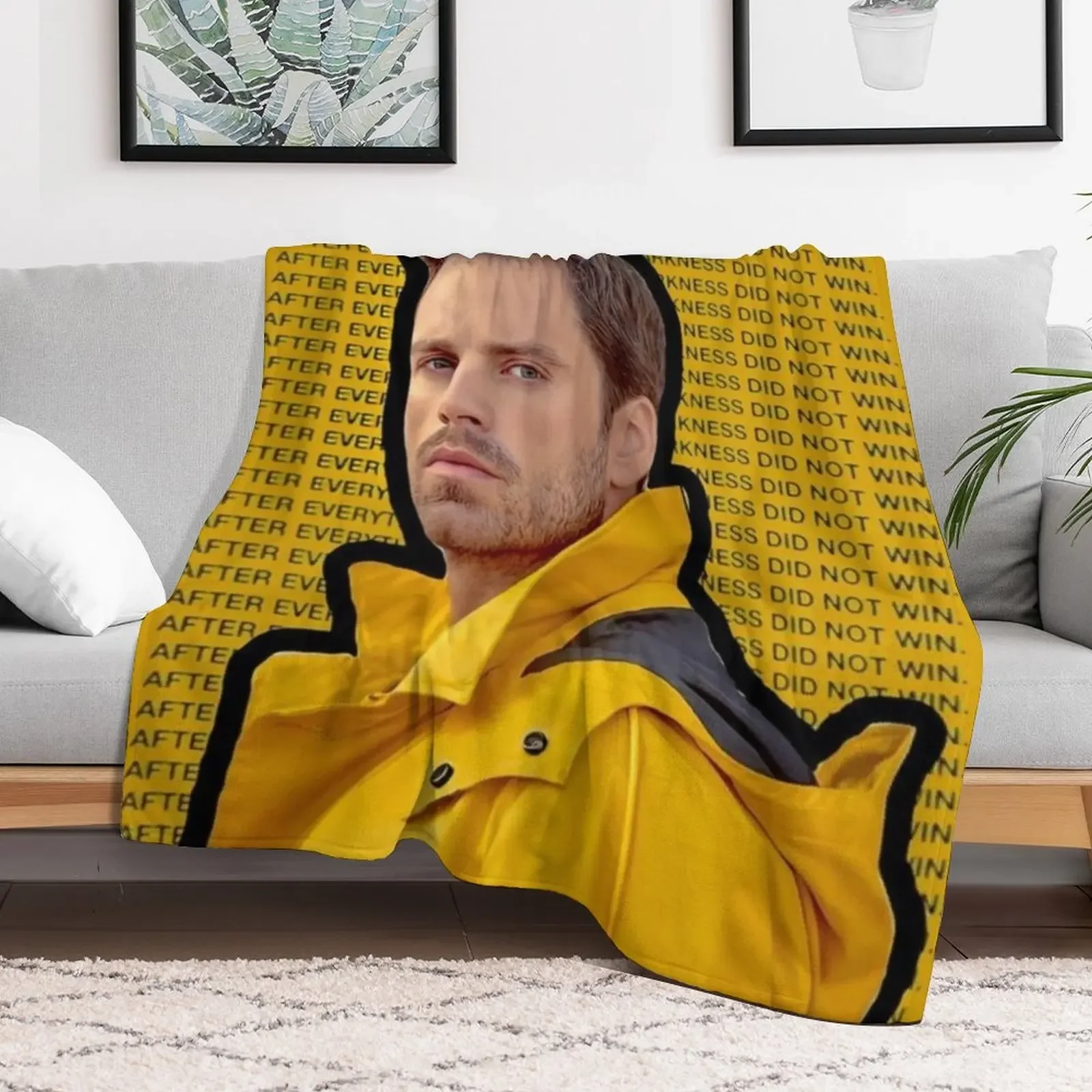 Sebastian Stan Throw Blanket Hairys Softest Designers Decorative Sofa Blankets