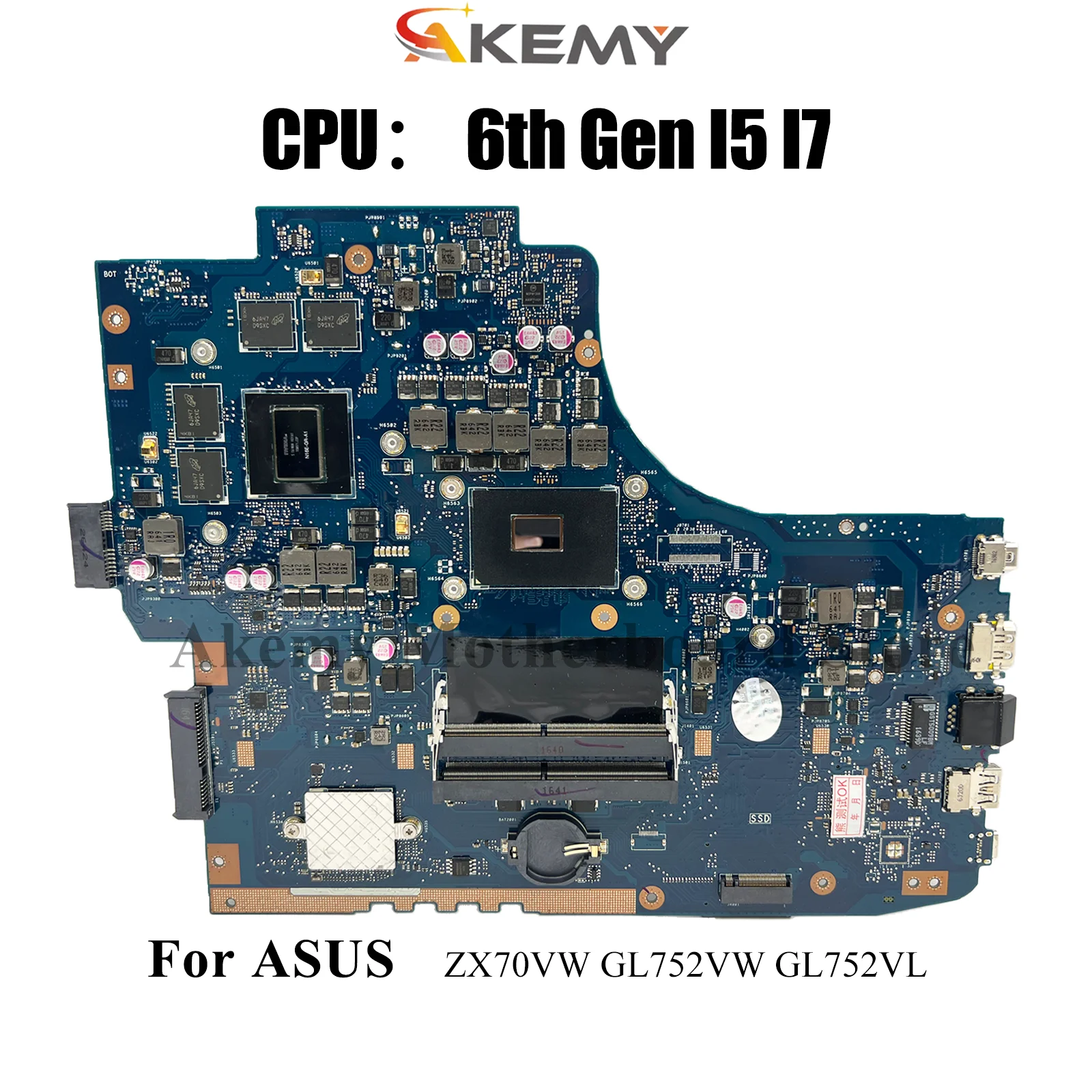 

GL752VL Материнская плата для ноутбука ASUS ROG Strix GL752V GL752VW ZX70VW GL752VL Материнская плата для ноутбука с процессором I5 I7 100% тесты OK stk