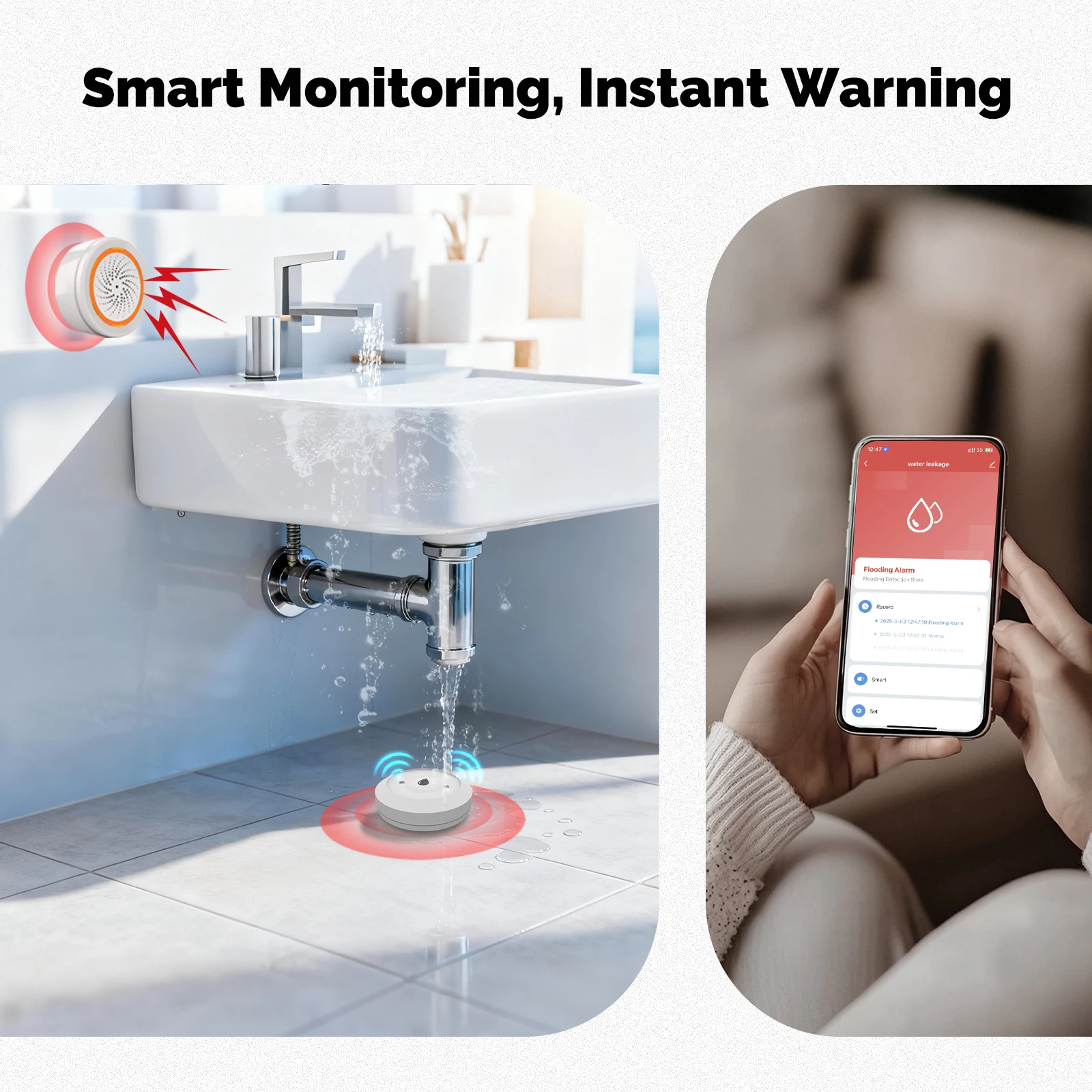 MOES Tuya ZigBee умный датчик воды детектор утечек датчик погружения сигнализация утечки воды приложение Smart Life удаленный мониторинг