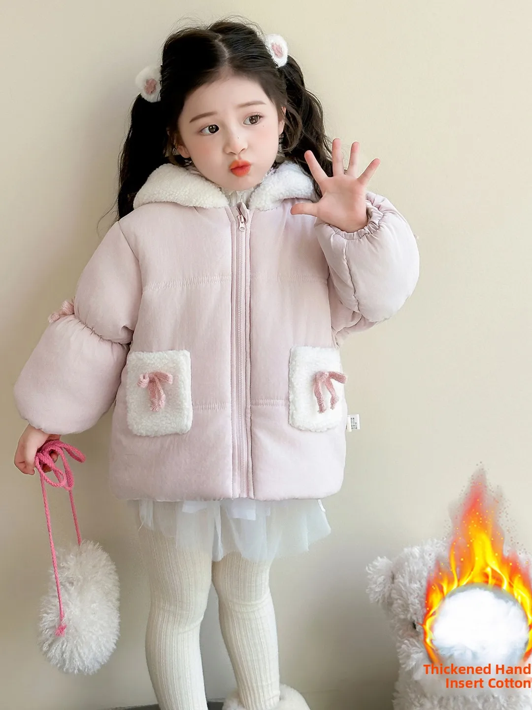 

Thiened Cotton Jaet Winter Clothes for Girls 2025 New Korean Sle Children's Warm Outerwear Faionable Baby Girl Cotton...