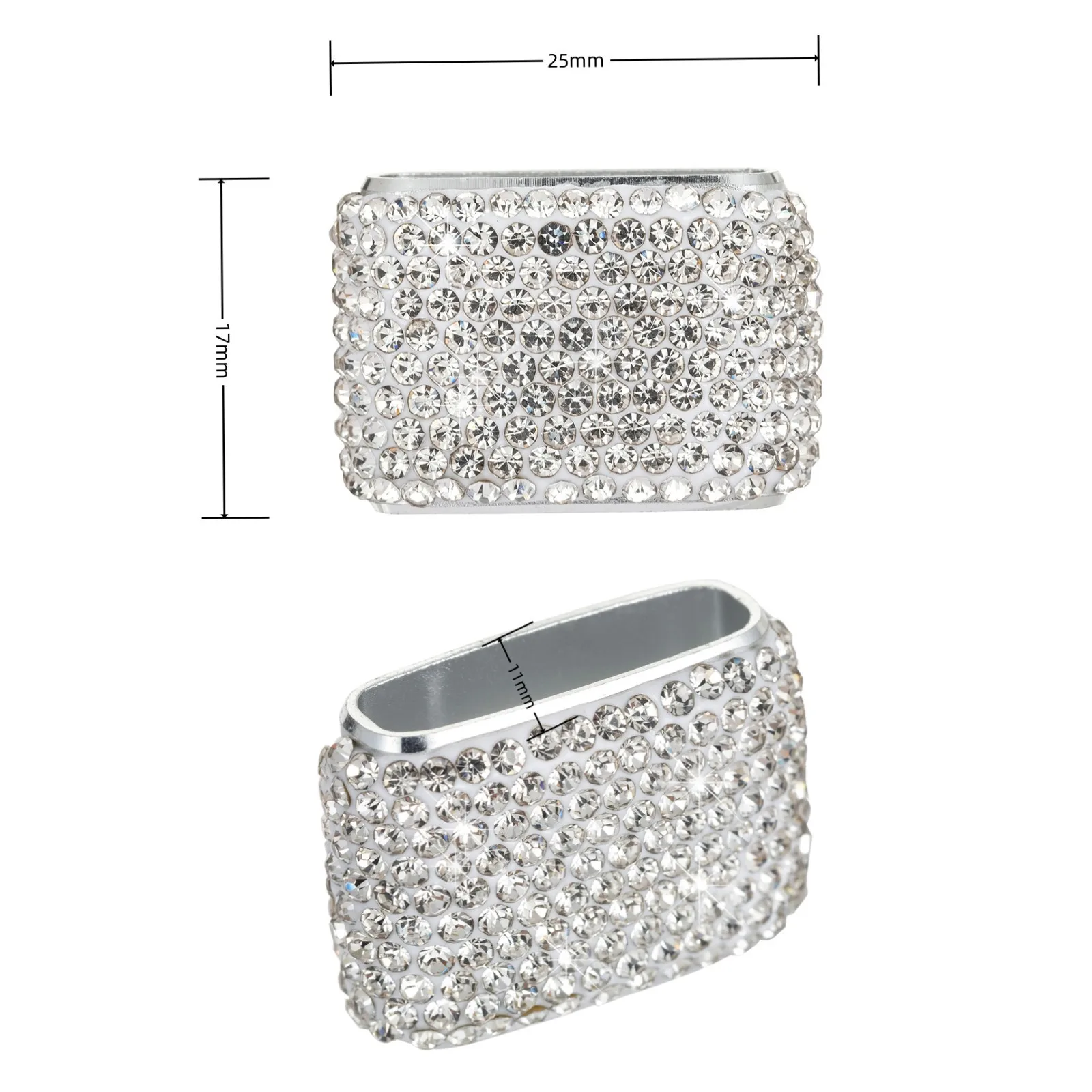 Diamond-encrusted Glasses Frame Car-mounted Aluminum Alloy Sunglasses Clip in the Car Convenient Multi-function Sunglasses Case