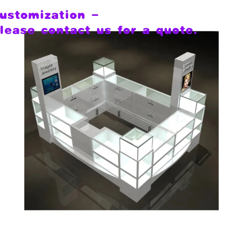 custom.Modern Retail Top Aluminum Front Desk Jewel Display Counter Kiosk Jewelry Store with Glass
